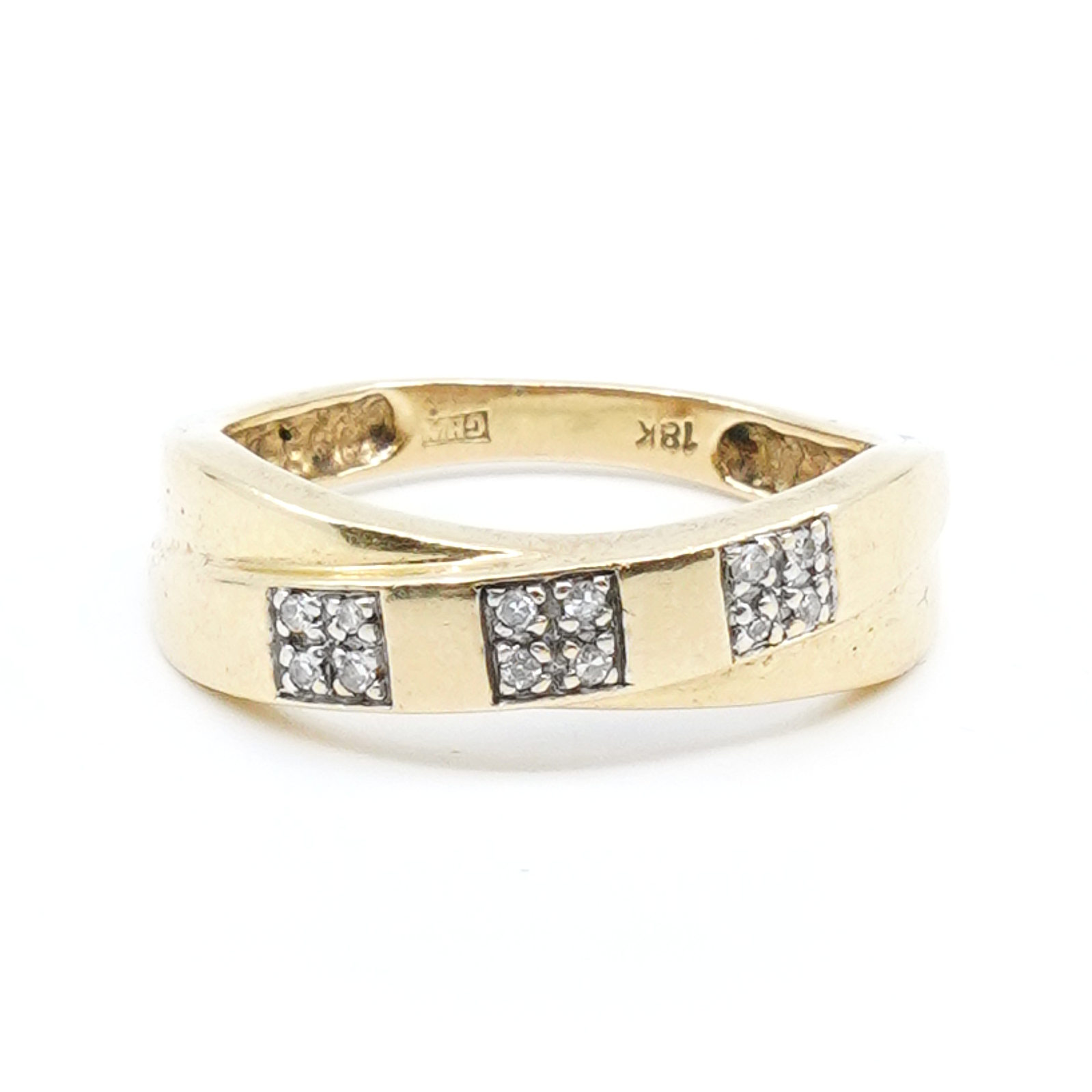 Ring Guld 18K 4,2g Ø17,75 med diamanter