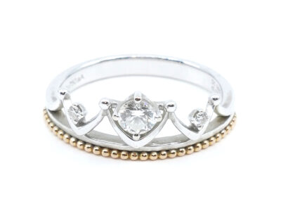 Ring tvåfärgat Guld 18K Ø16,25 med diamanter