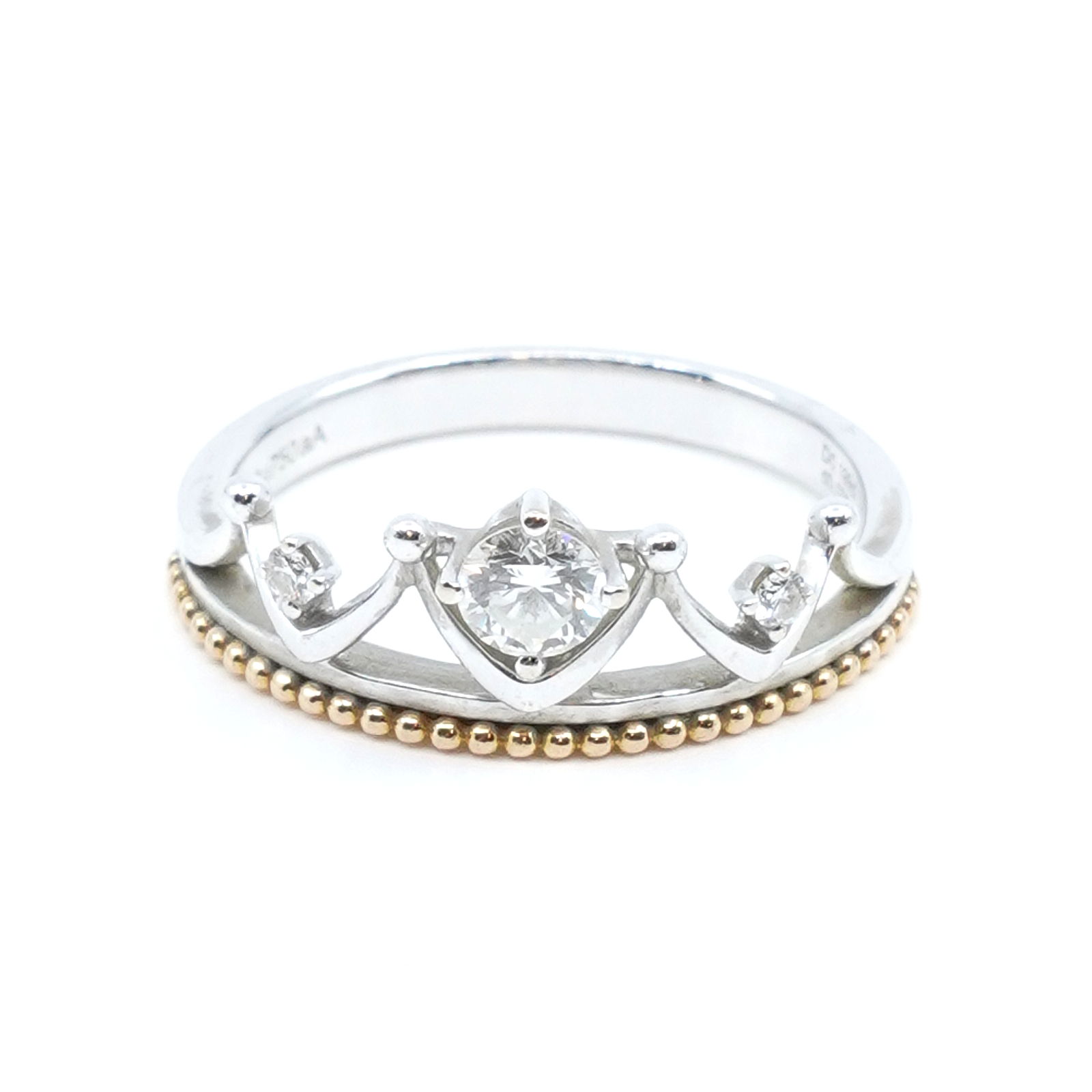 Ring tvåfärgat Guld 18K Ø16,25 med diamanter