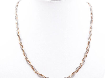 Collier tvåfärgat Guld