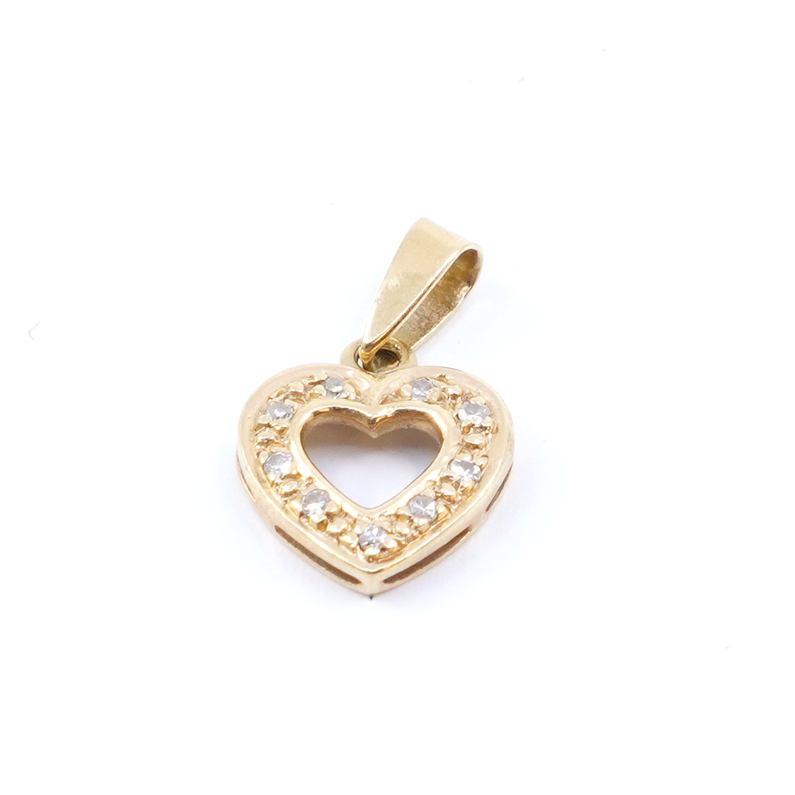 Hänge Guld 18K 0,6g Bredd 9mm Höjd 15mm med åttkantslipade diamanter 9xca0,005ct