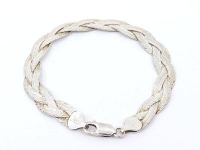 Armband flätat silver