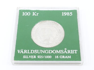 Minnesmynt Världsungdomsåret 1985 silver S925