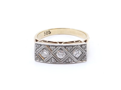 Ring tvåfärgat guld diamanter 11xca0,01-0,05ct 14K 6,1g Ø18
