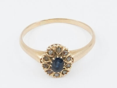 Ring Guld med sten och Diamanter 10xca0,01ct