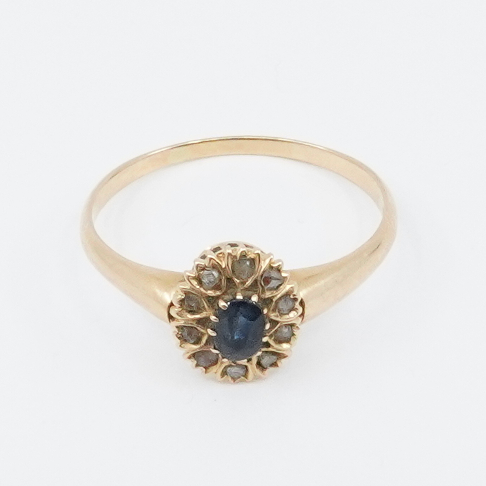 Ring Guld med sten och Diamanter 10xca0,01ct