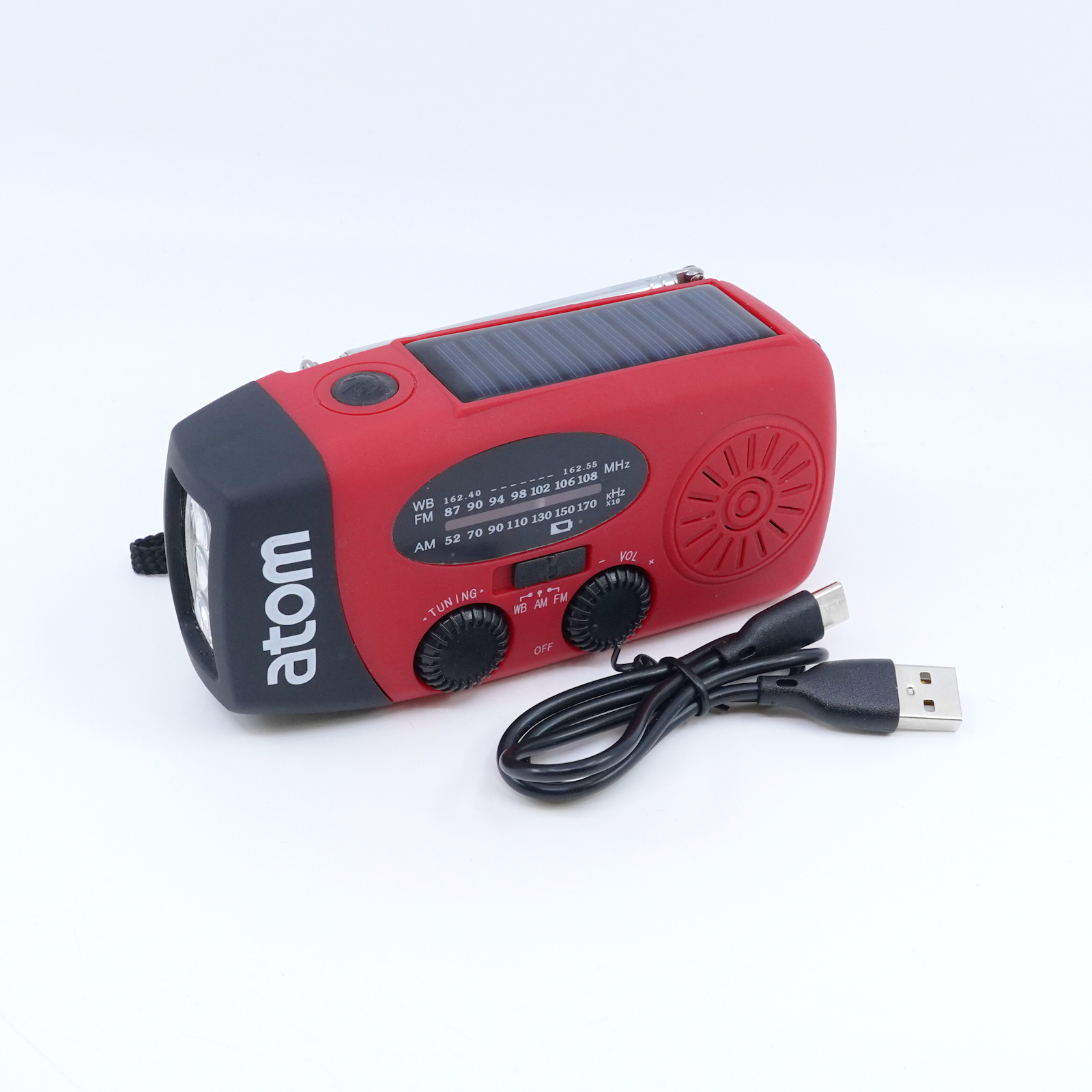 Nödradio Atom med LED-belysning