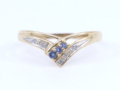 Ring Guld 18K med stenar och diamanter 5xca0,005ct