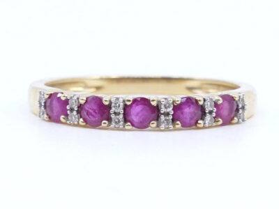 Ring med sten och diamanter 18K