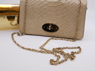 Axelremsväska Mulberry Bayswater Clutch Wallet Metall Rose Gold 12x20cm