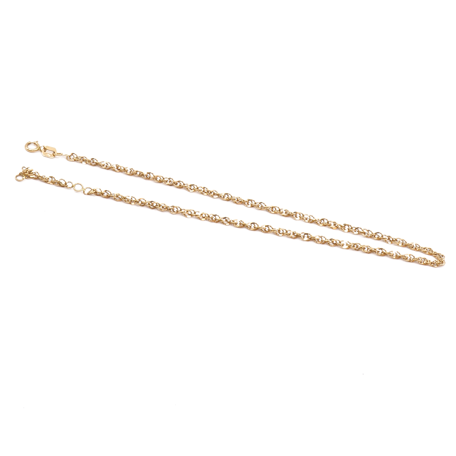 Armband Singapore Guld18K 2,4g Längd 26cm Bredd 2mm