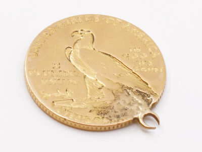 Hänge mynt Indian Dollar, 5 Dollar, USA 1909, Ø21mm, defekt ögla, 21K 8,2g