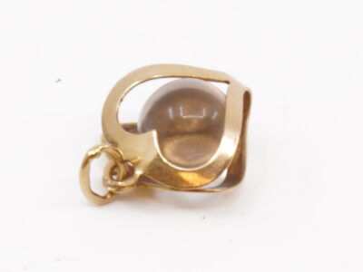 Hänge Guld 18KBrv 1g Bredd 12mm Höjd 16mm Hjärta med glaskula