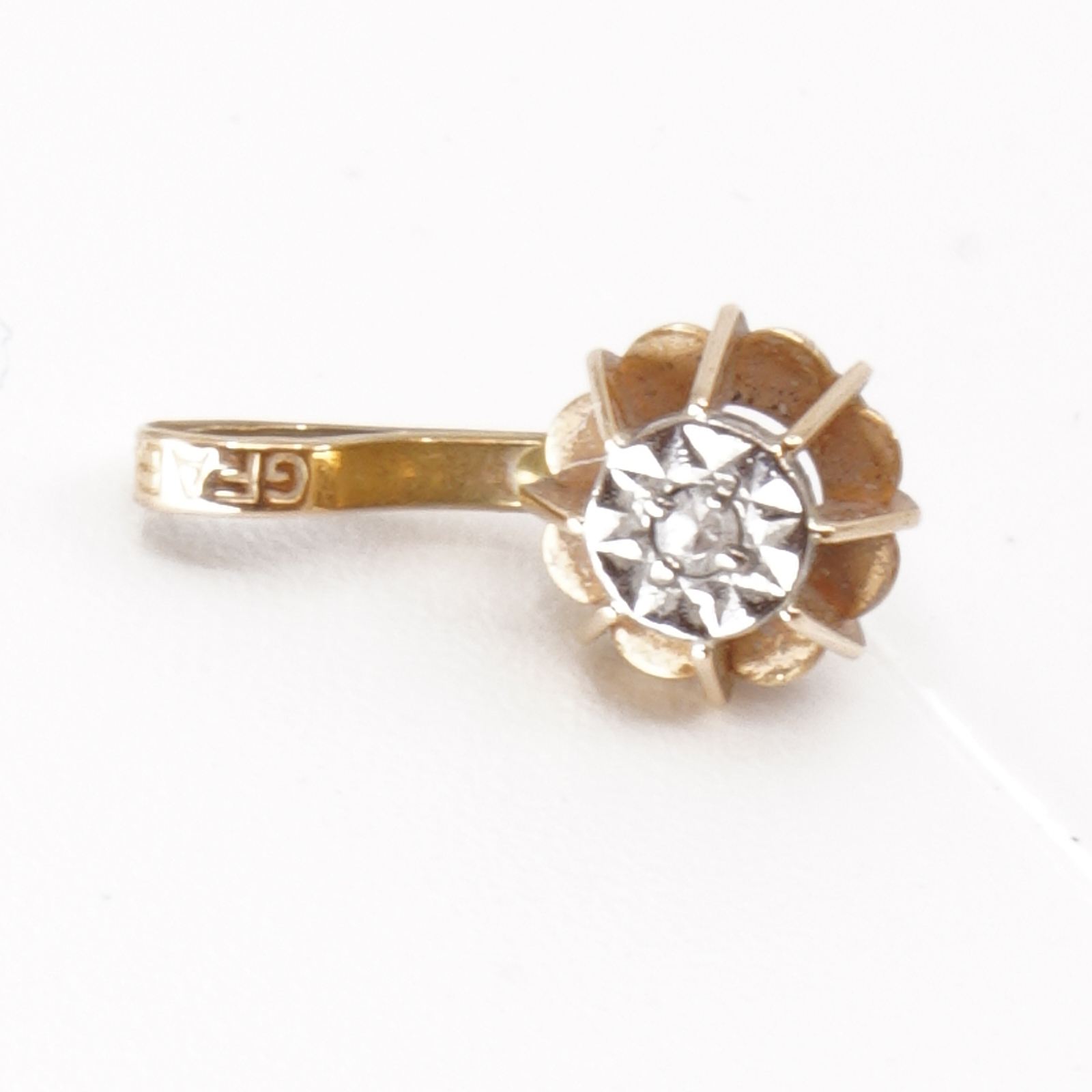 Hänge Guld 18KBrv 0,4g Bredd 5mm Höjd 11mm med diamant ca0,01ct