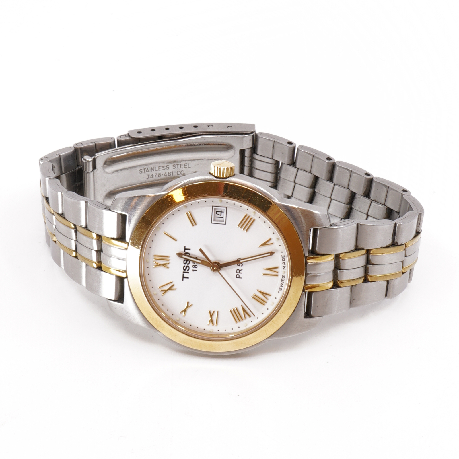 Armbandsur Tissot PR 50 Quarts Datum Stål Längd 21cm Boett 36mm