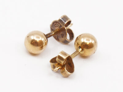Örhängen Guld 18K 1g Höjd 14mm Diameter 4mm, missfärgade