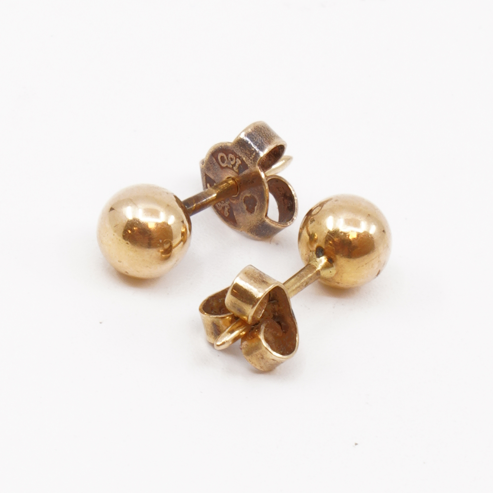 Örhängen Guld 18K 1g Höjd 14mm Diameter 4mm, missfärgade