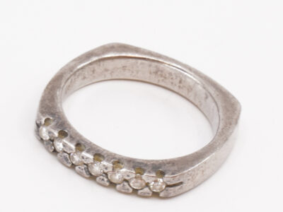 Ring Silver S925 Brv 6g Ø19½ med vita stenar
