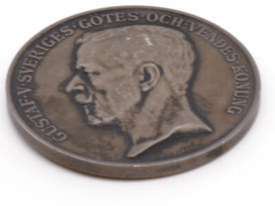 Mynt, Pris "För hästafvelns främjande" Gustaf Sveriges- Götes- och Vendes Konung, Sverige 1934, Silver S925 37,4g