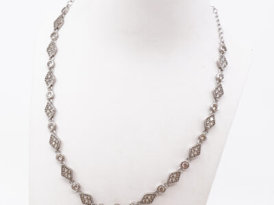 Collier Silver S925 brv9,3g 41cm med stenar