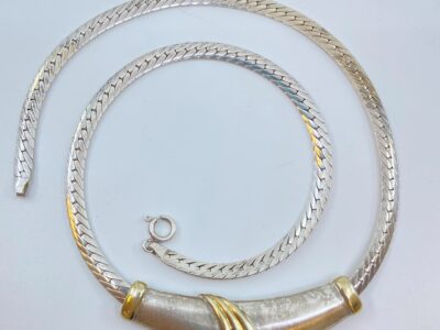 Collier tvåfärgat längd 45cm S925