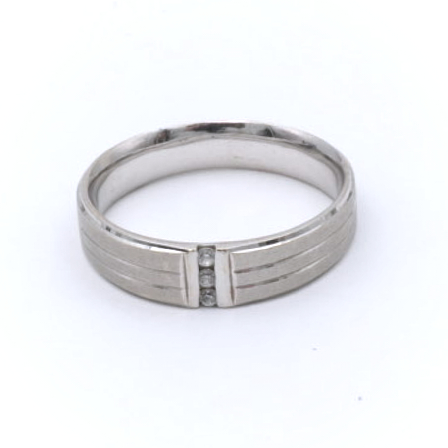 Ring med vita stenar 18K vitguld Ø18¼