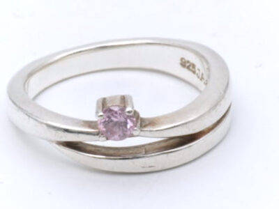 Ring Silver S925 med rosa sten Ø17½