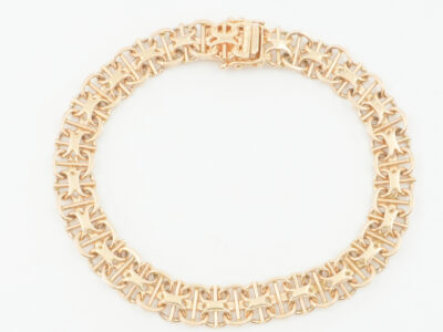 Armband X-länk med stav Guld 18K 17,5g Längd 21cm