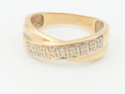 Ring Guld 18K 3,1g Ø16,75mm med diamanter 18xca0,005ct