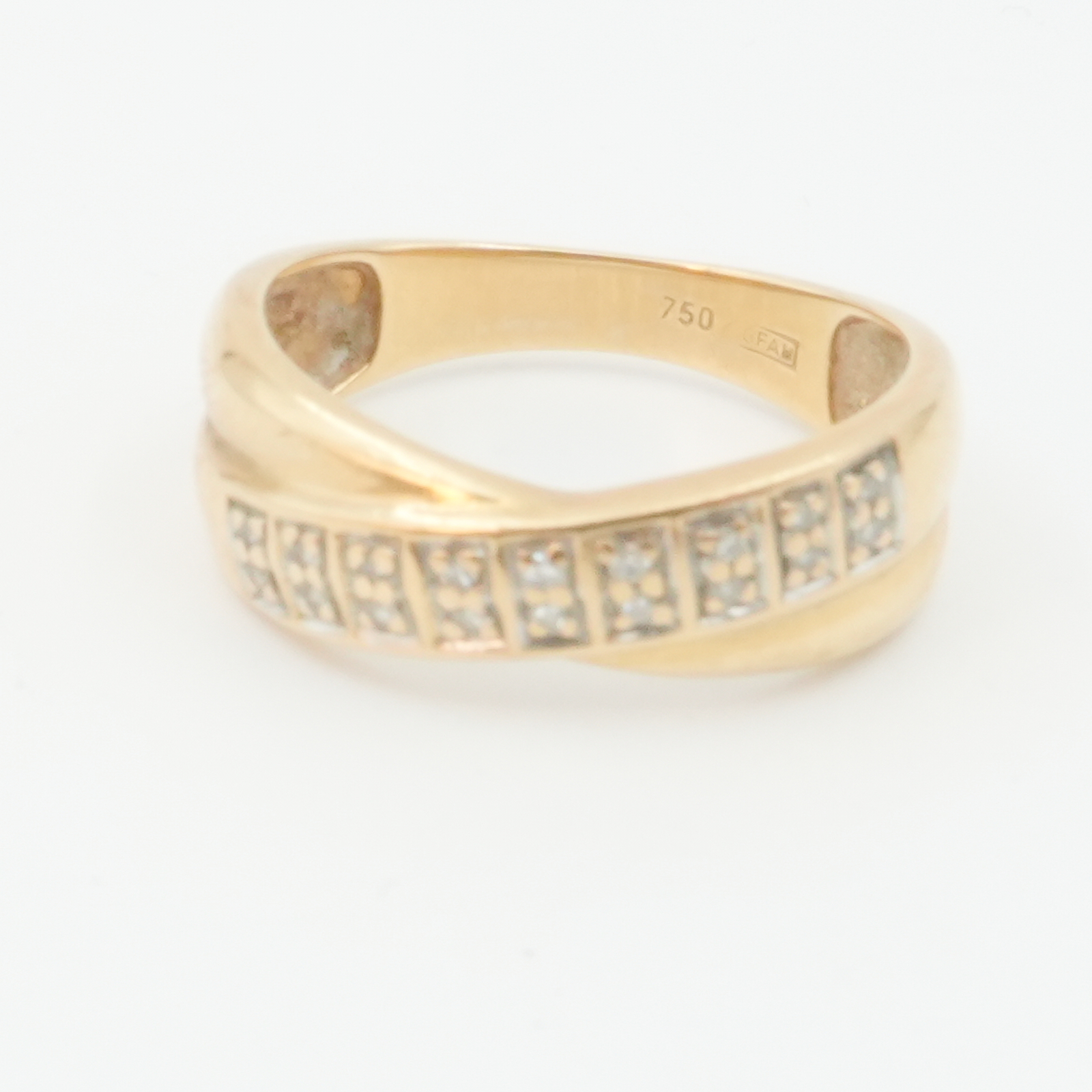 Ring Guld 18K 3,1g Ø16,75mm med diamanter 18xca0,005ct