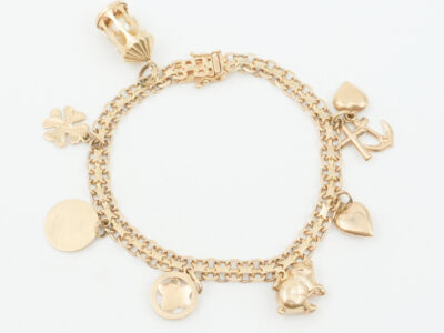 Armband Guld 18K X-länk med berlocker