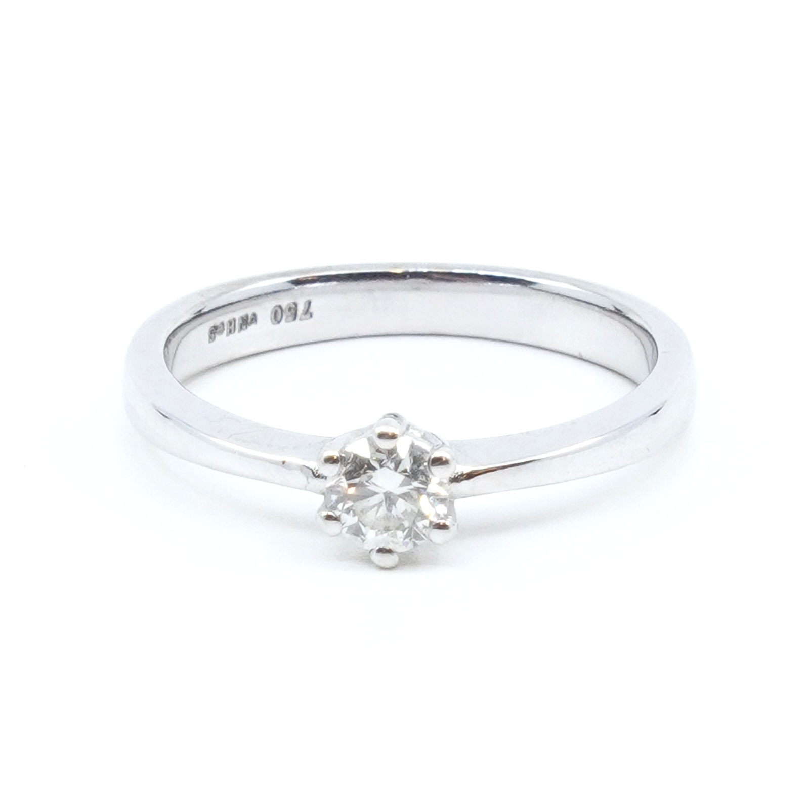 Ring Vitguld med diamant 1xca0,29ct 18K Ø16,75