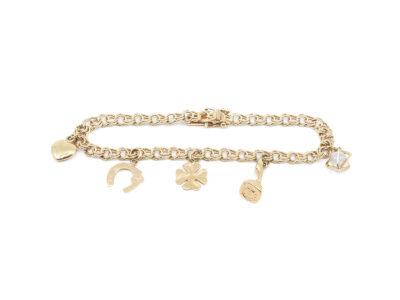 Armband Bismarck med Berlocker Guld 18K 15,2g L 19cm