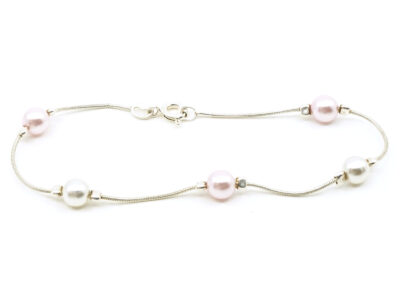 Armband med integrerade imitaionspärlor Silver S925