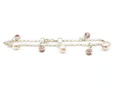 Armband med integrerade imitationspärlor Silver S925