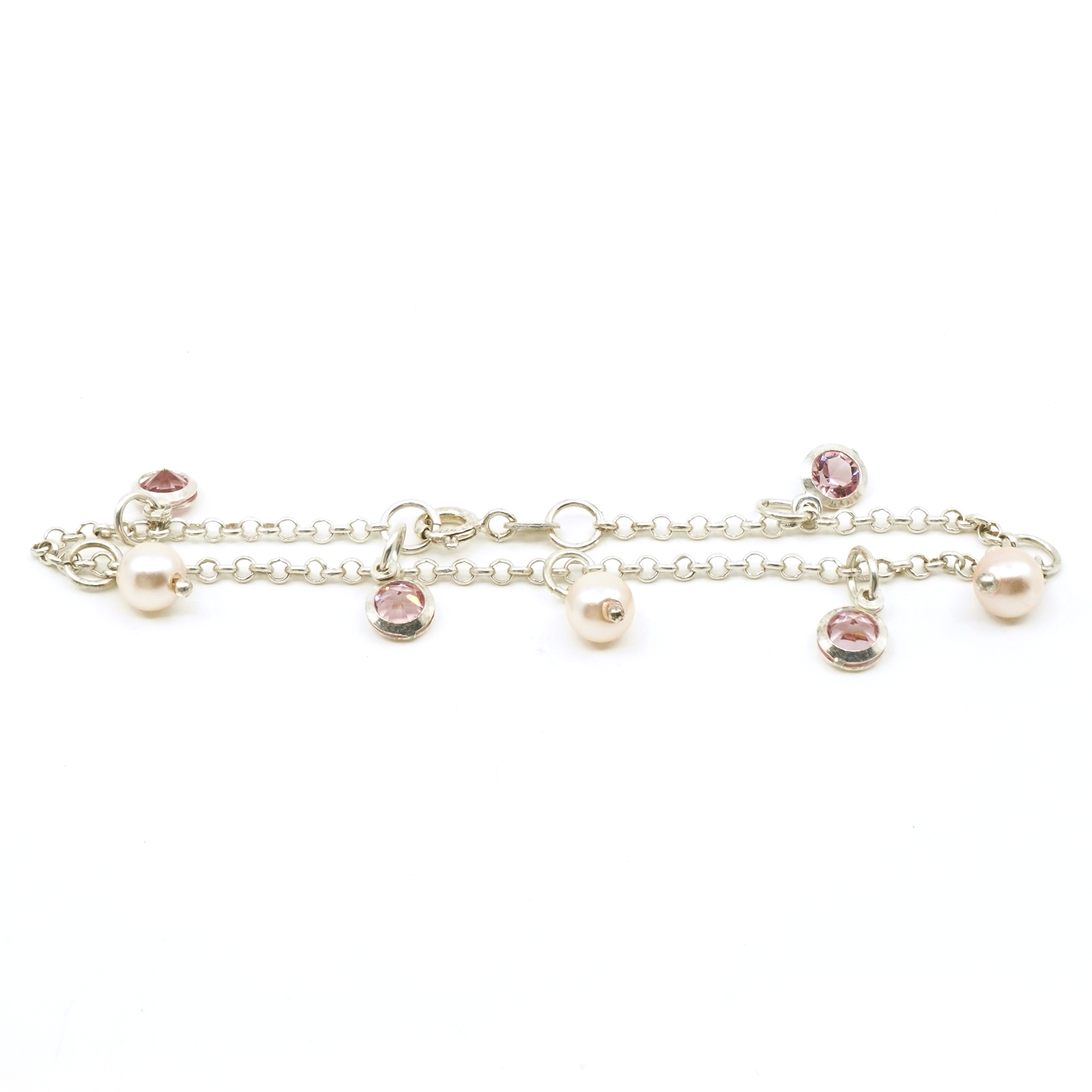 Armband med integrerade imitationspärlor Silver S925