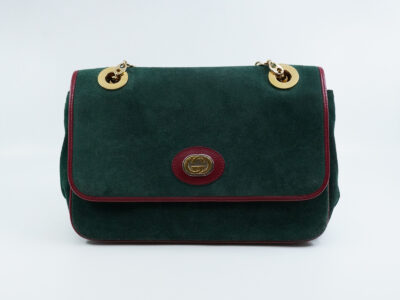Gucci "Gucci marina" grön mocka 25x18x5 cm