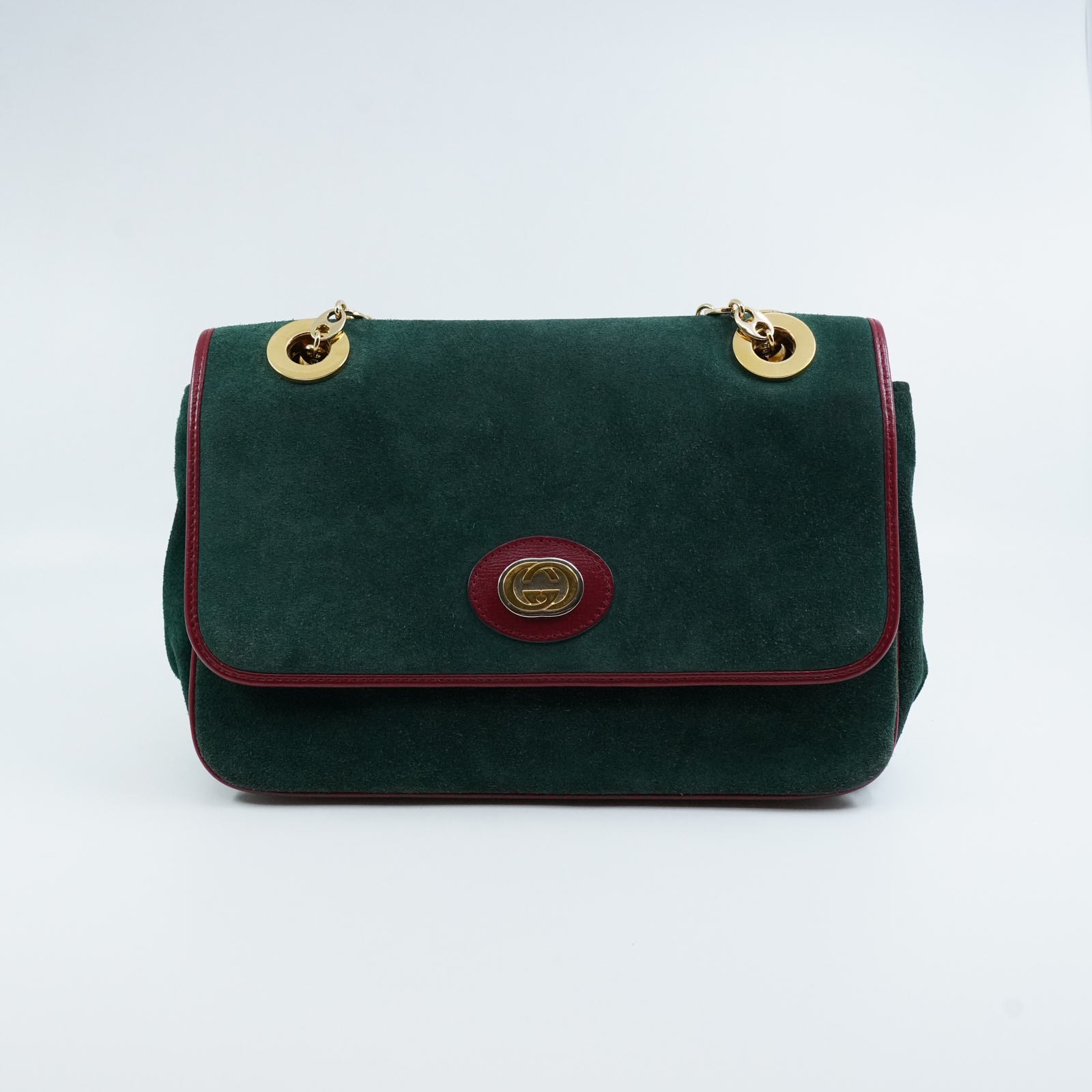 Gucci "Gucci marina" grön mocka 25x18x5 cm