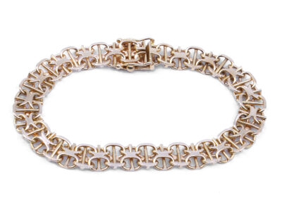 Armband X-länk med stav 18K 18,5cm