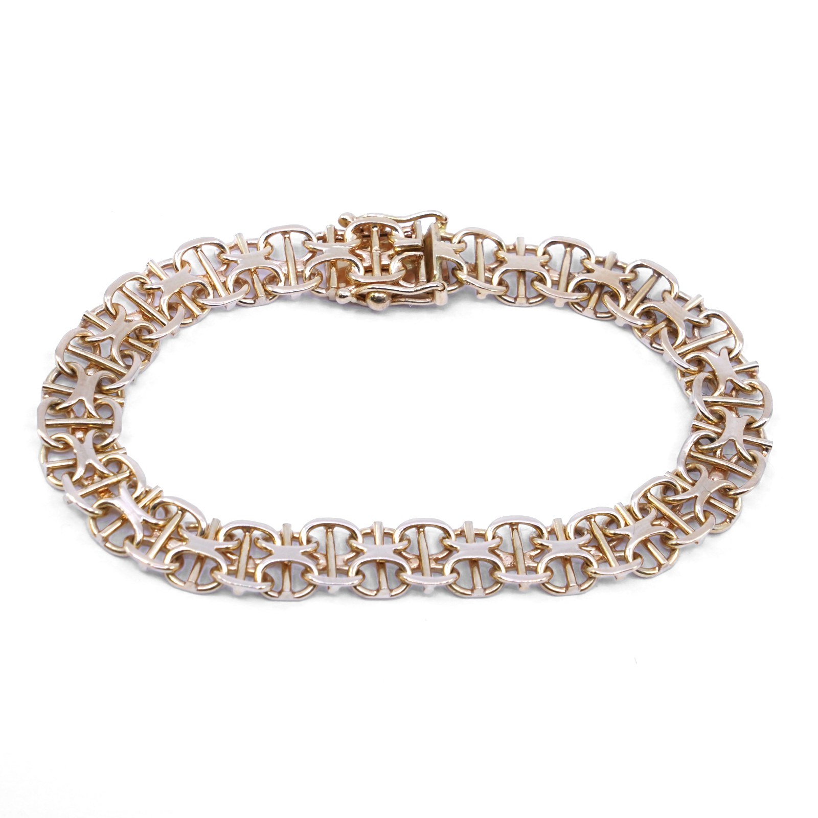 Armband X-länk med stav 18K 18,5cm