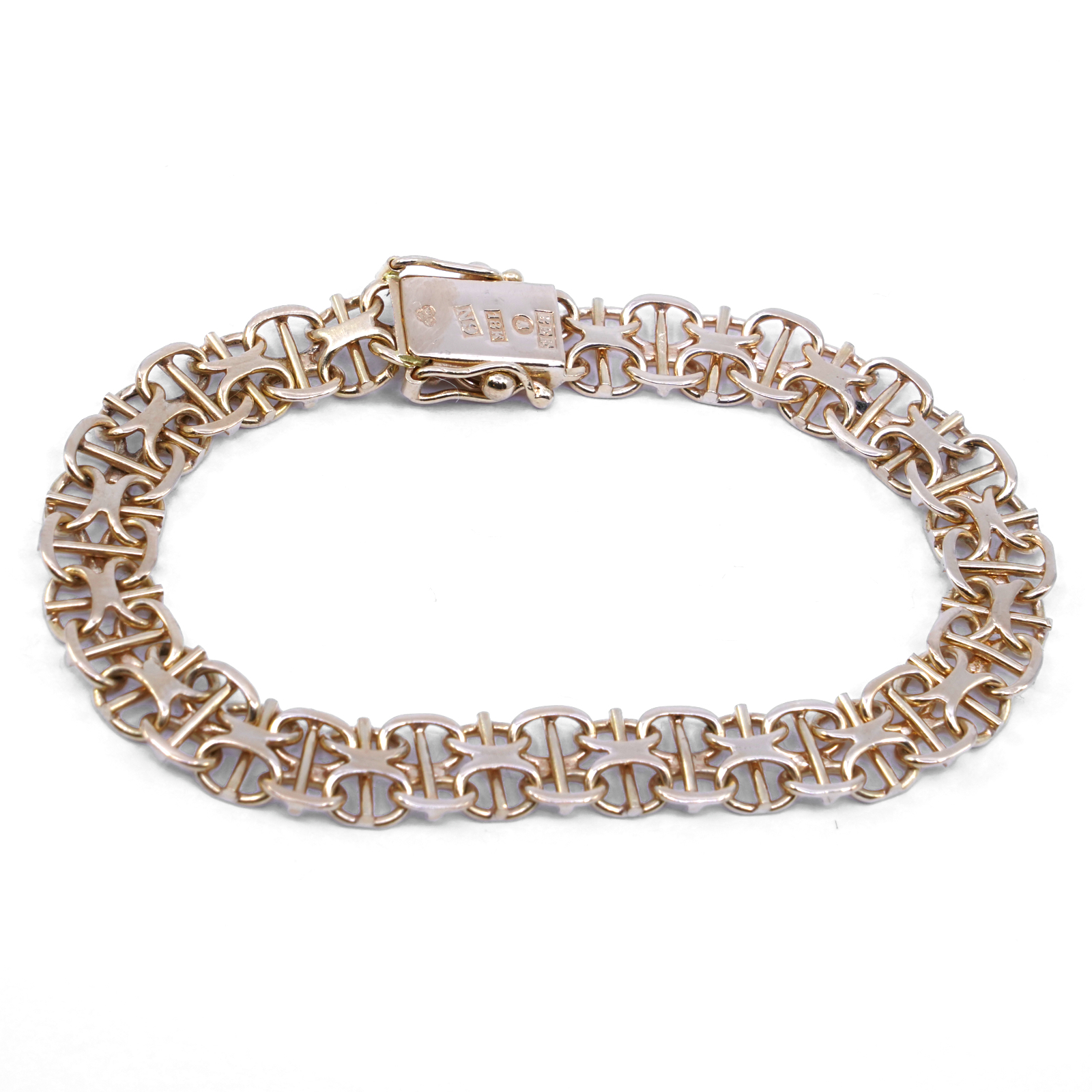 Armband X-länk med stav 18K 18,5cm