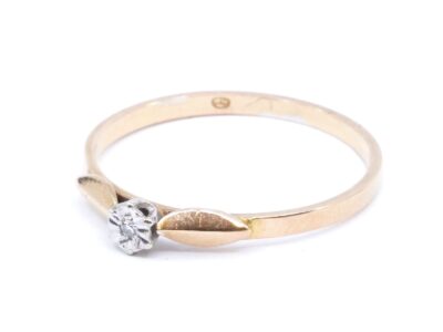Ring med diamant 18K tvåfärgad Ø17