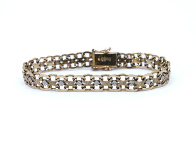 Armband X-länk 18K tvåfärgad & mönstrad 18cm