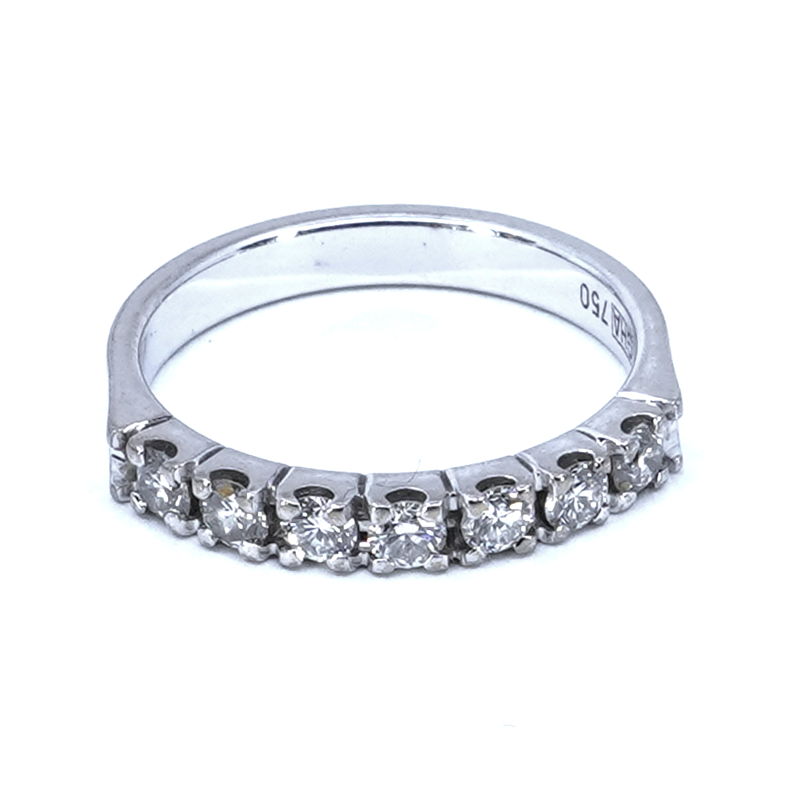 Alliansring med diamanter - totalt 0,35ct 18K vitguld Ø15¼