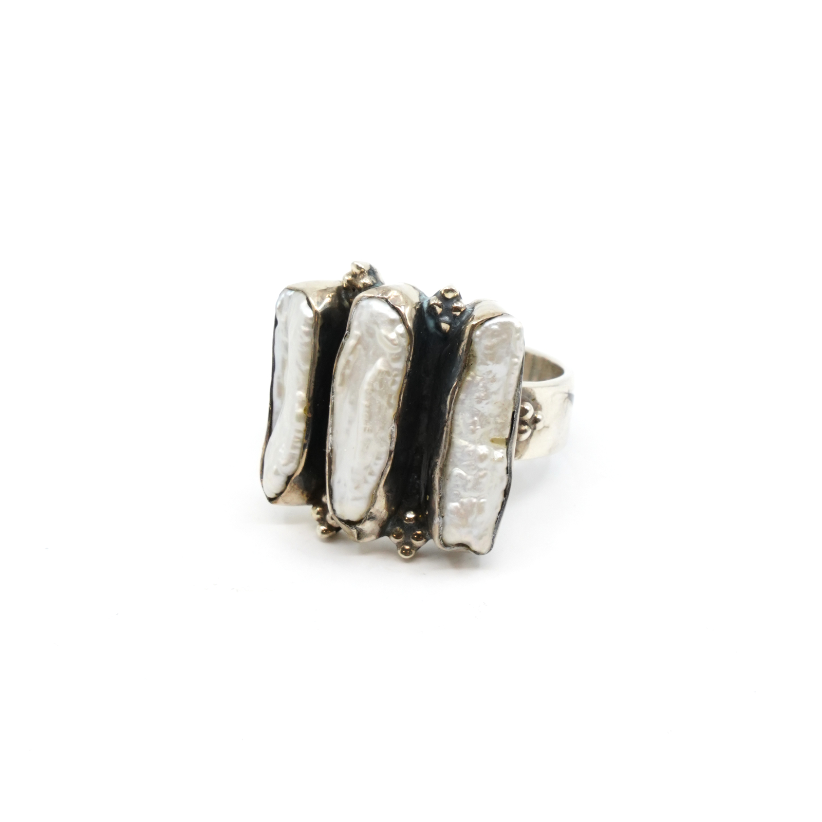 Ring Silver S925 Med Sötvattenspärlor