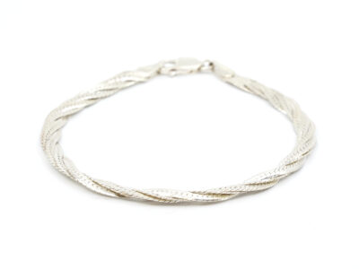 Armband Flätat Halvstelt Silver S925