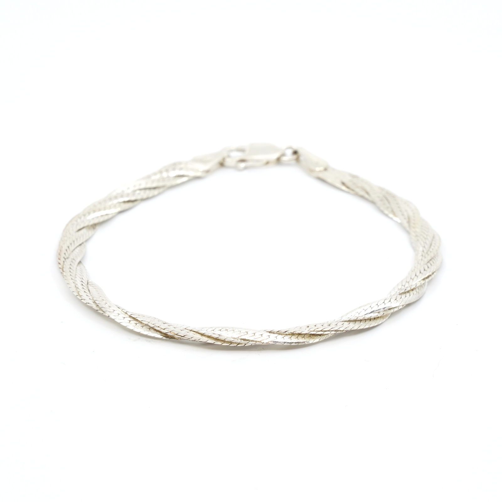 Armband Flätat Halvstelt Silver S925
