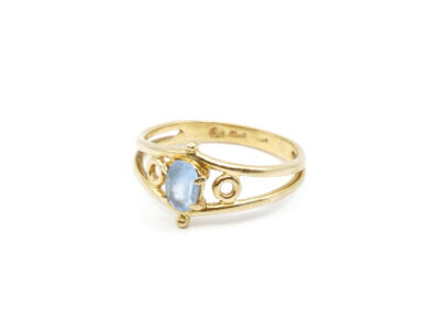 Ring Guld 18K Med blå sten