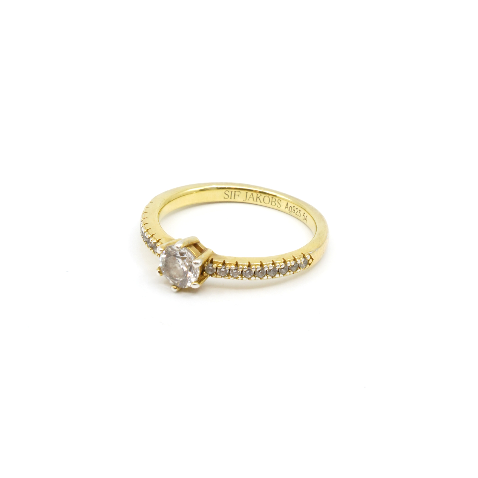 Ring Förgyllt Silver S925 Med vita stenar
