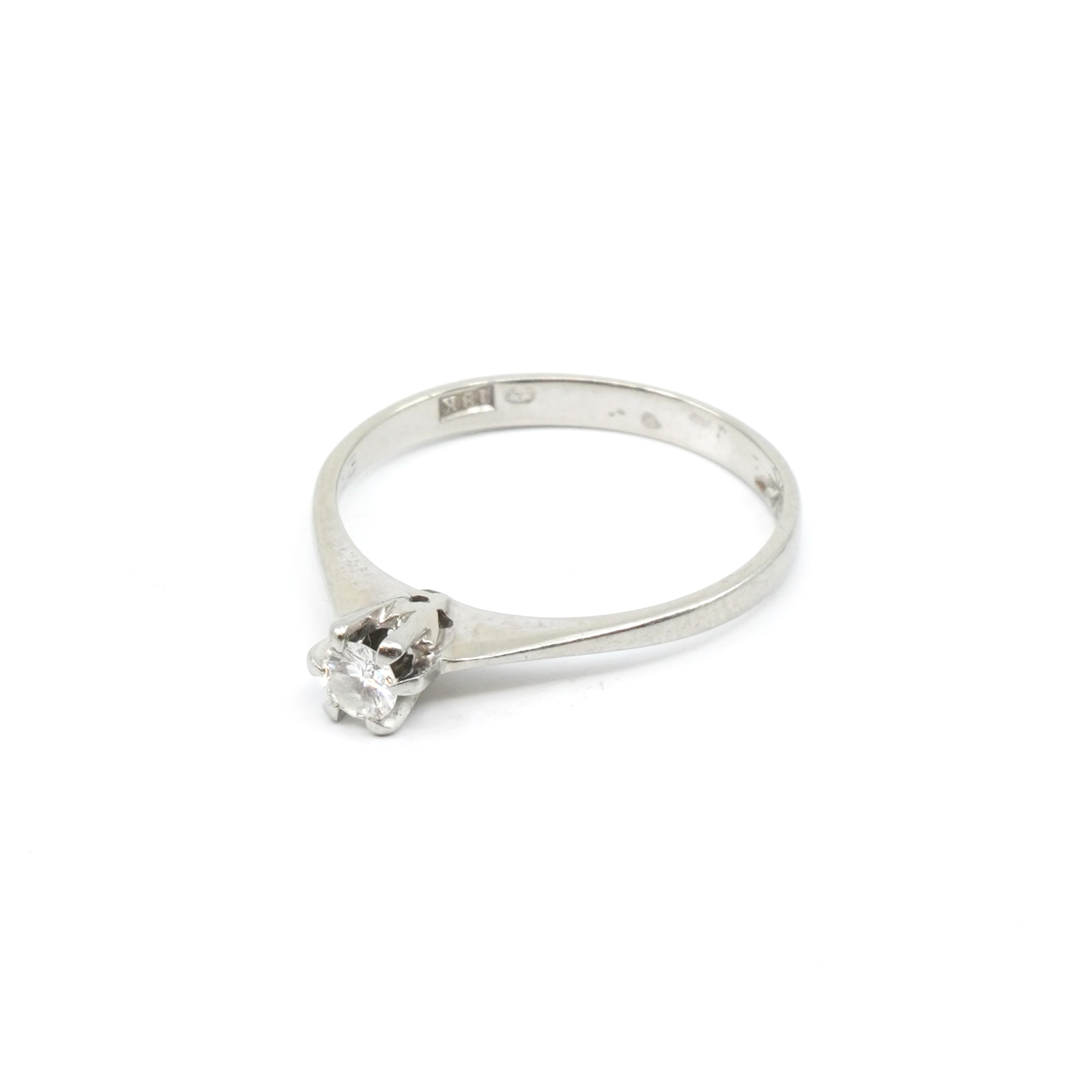 Ring Vitguld 18K Med diamant